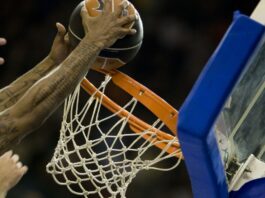 Man playing basketball.