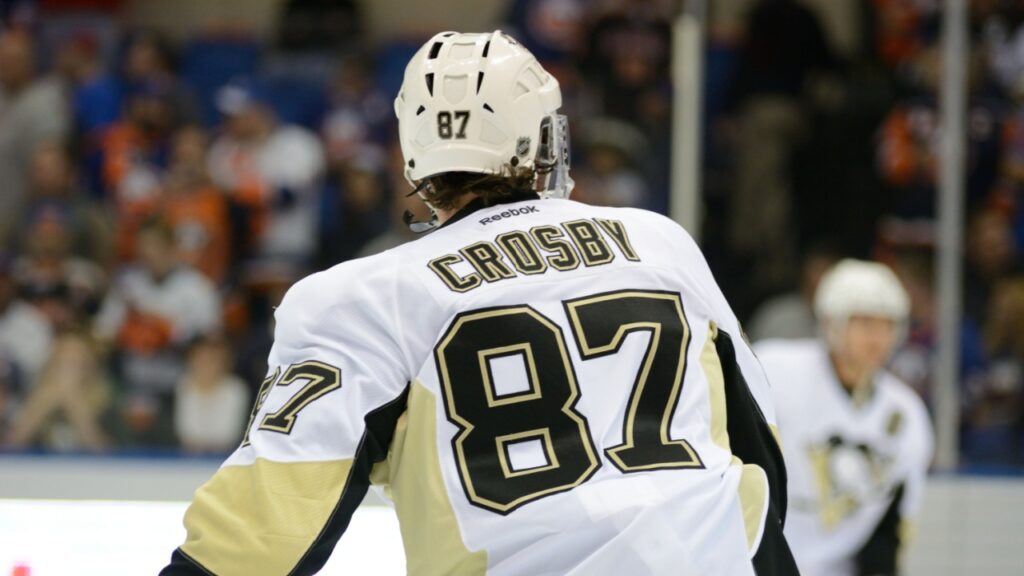 NHL Hockey: Sidney Crosby, of the Pittsburgh Penguins during warm-ups.