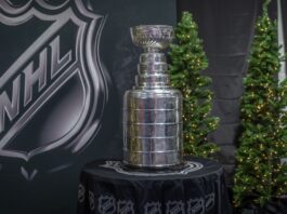 The Stanley Cup on display for the weekend of the Winter Classic at Fenway Park.