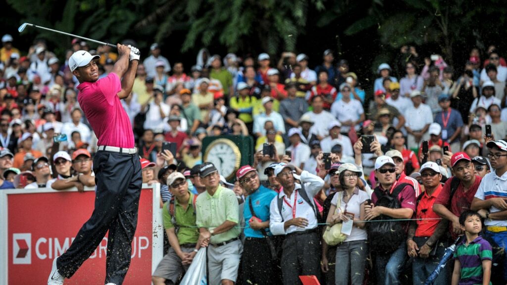 Tiger Wood of United States during CIMB Classicat Kuala Lumpur.