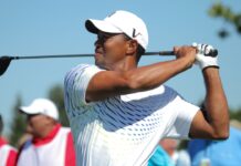 The Most Iconic Golf Celebrations of All Time Tiger Woods joins fellow Stanford room mate Notah Begay III at Atunyote golf course.