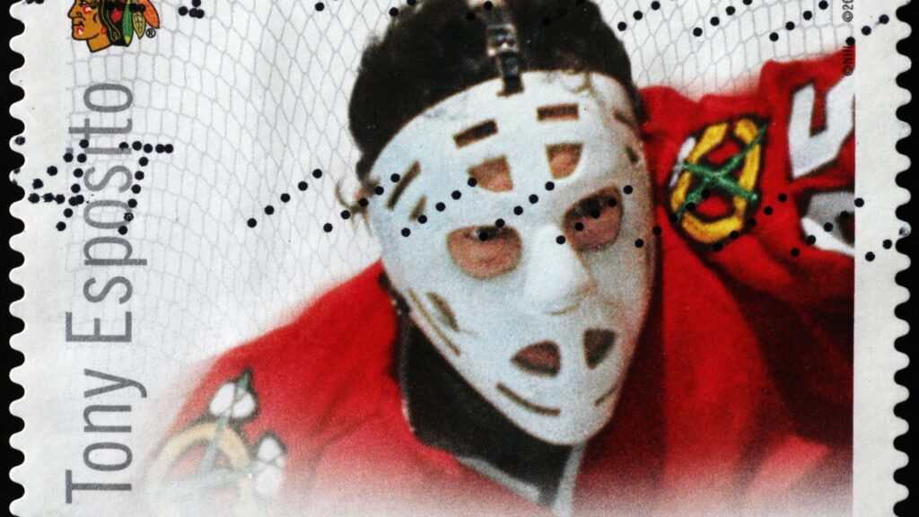 Tony Esposito on postage stamp. 