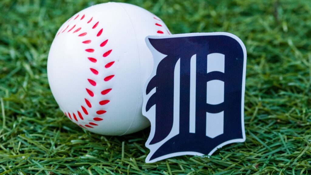 Shutterstock Detroit Tigers fifg 2206855747 - Gameday Chatter  The emblem of the Detroit Tigers baseball club and a baseball.