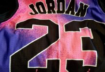Basketball shirt with the name of the famous Michael Jordan and his game number 23