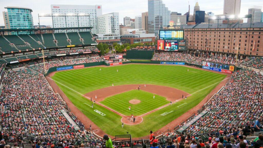 View of Oriole Park at Camden Yards during the game between the Boston Red Sox and the Baltimore Orioles on September 10, 2022 in Baltimore, Maryland.