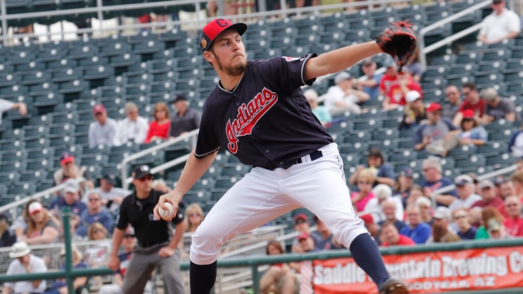 Shutterstock Trevor Bauer pitcher for the Cleveland Indians Keeton Gale 595303601 - Gameday Chatter Trevor Bauer pitcher for the Cleveland Indians at New Year Park in New Year Arizona.