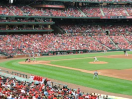 Baseball at Busch stadium with pitcher Chris Carpenter.
