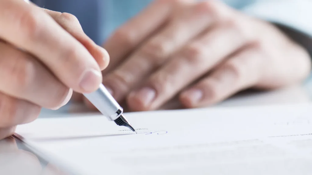 Business contract. 