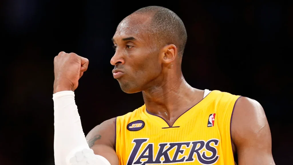 Kobe Bryant celebrating the win.