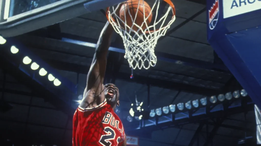 Michael Jordan hall of fame player from the Chicago Bulls.