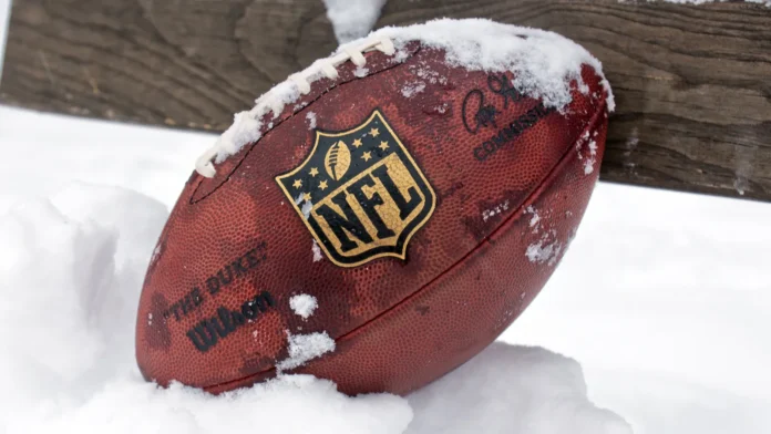 official ball of nfl in the snow Official ball of NFL in the snow.
