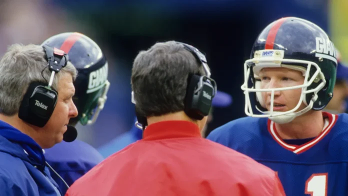 Bill Parcell, Phil Simms of NY Giants.