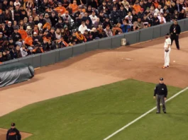 Closer Brian Wilson stands in bullpen.