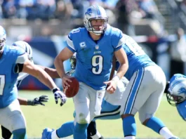 matthew stafford quarterback for the detroit lions in game action