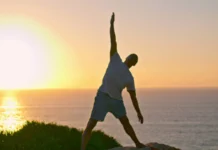 How MLB Teams Use Sports Psychology to Gain an Edge Muscular athlete silhouette stretching at sea.