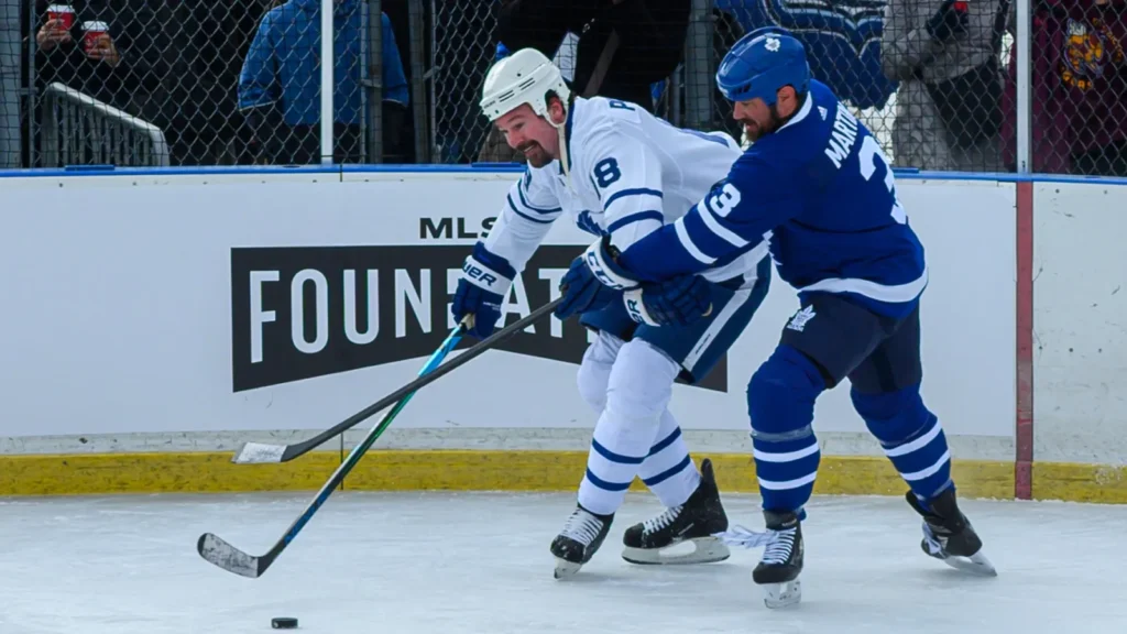 Toronto Maple Leafs on ice rink. 