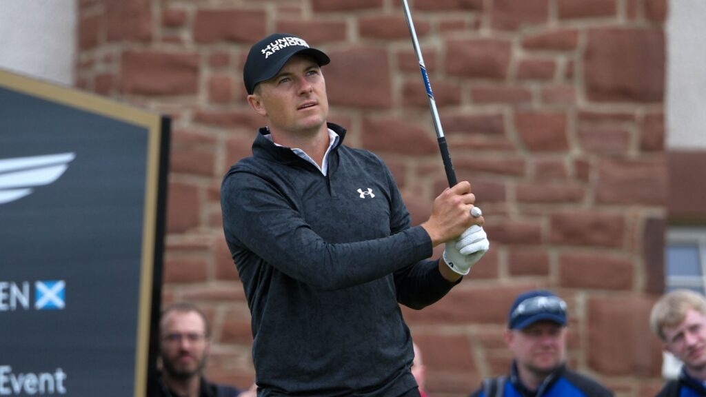 Jordan Spieth (USA) during round 1 of the Genesis Scottish Open 2024 at The Renaissance Club.