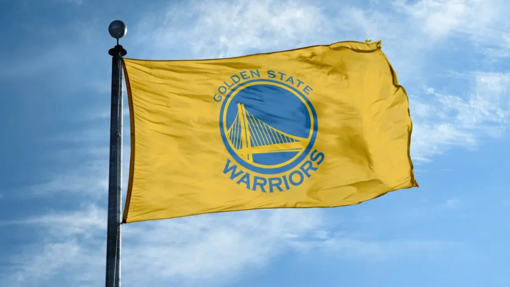 NBA, Golden state warrior flag - Gameday Chatter Golden State Warriors flag waving in the air.