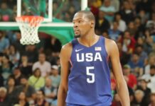 LeBron James praises Kevin Durant after Lakers take 2-0 lead Kevin Durant of Team USA in action at group A basketball match
