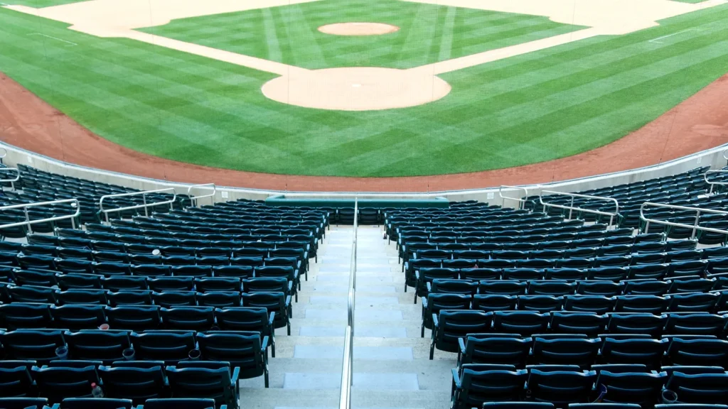 Empty baseball stadium.