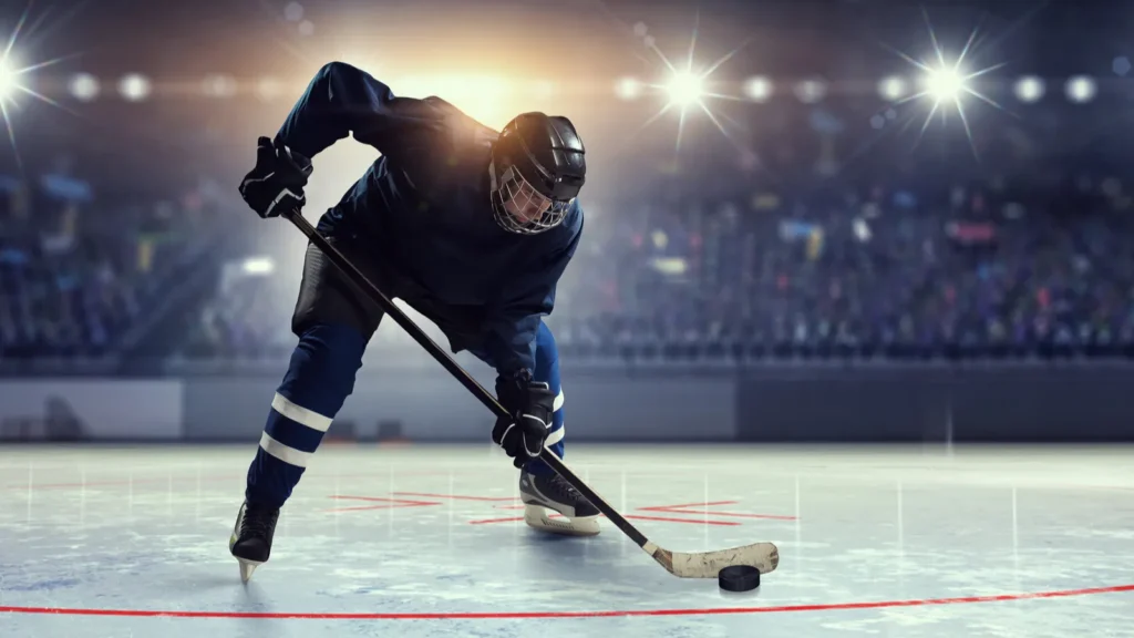 Hockey player on ice.