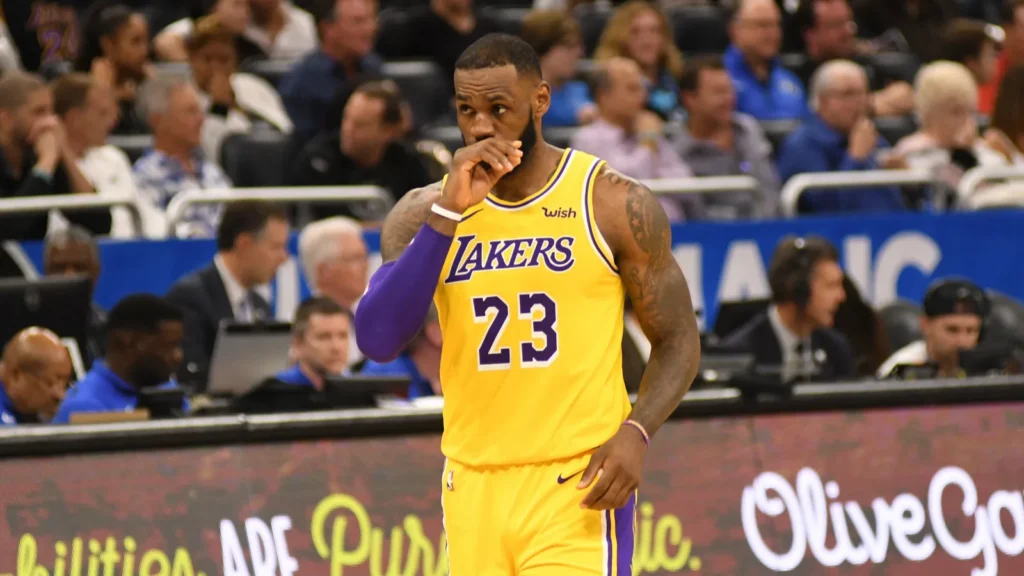 LeBron James playing for the Los Angeles Lakers