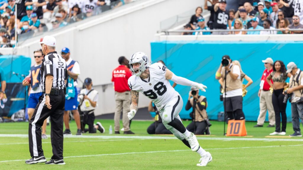Maxx Crosby at the football field.