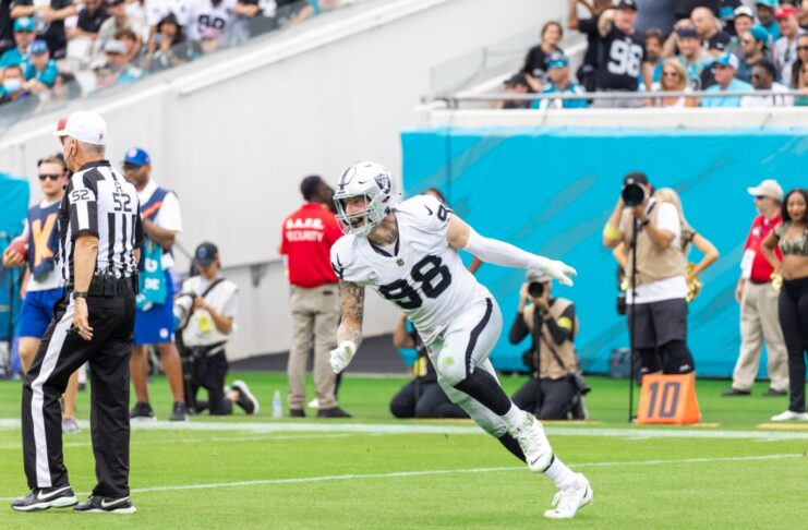 Maxx Crosby at an NFL game.