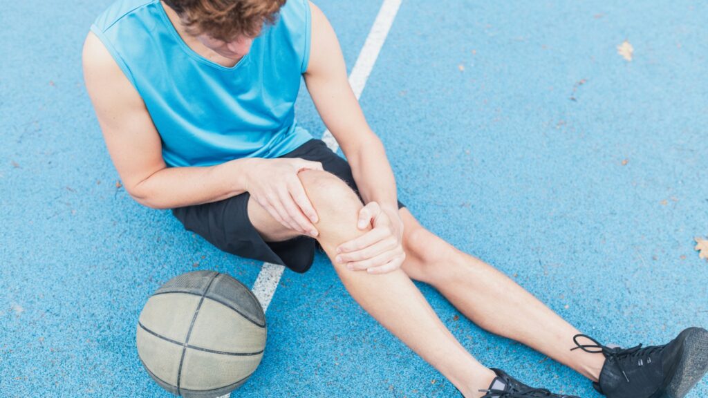 An injured basketball player.