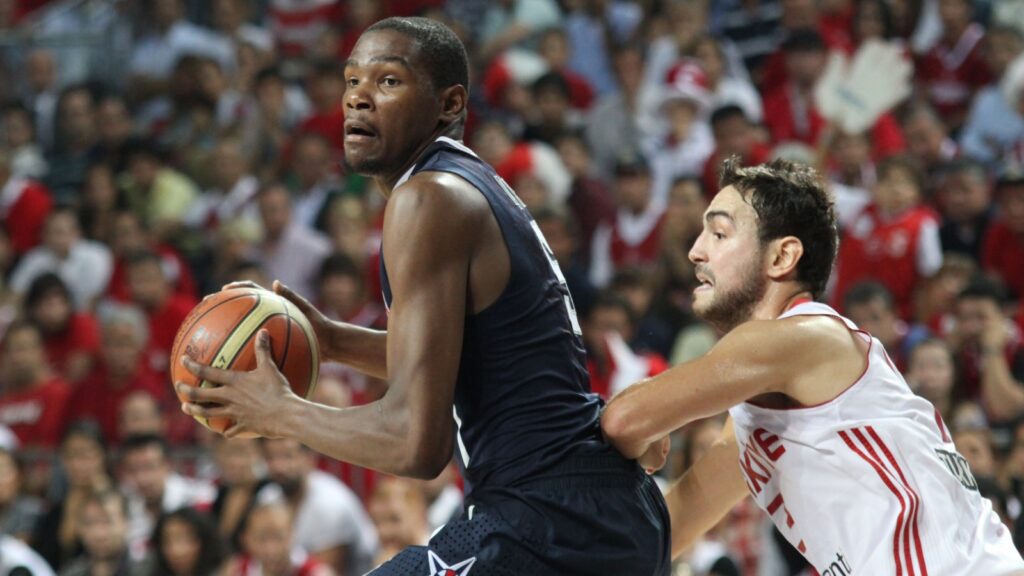 Kevin Durant in action during a game.