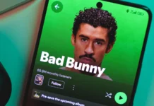 Bad Bunny at the Super Bowl excites some NFL players but confuses others a smartphone displaying bad bunnys artist profile on spotify january