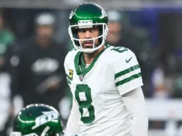 Aaron Rodgers of the New York Jets during the game