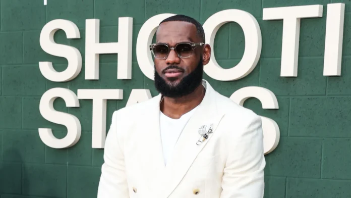 LeBron James arrives at an event,