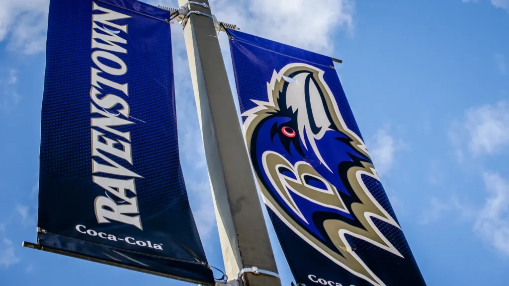 baltimore maryland  december 1 2018 signs advertising the baltimore