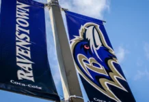 How Lamar Jackson and Derrick Henry just gave the ultimate seal of approval to the new Baltimore Ravens gear Logo of the Baltimore Ravens football team