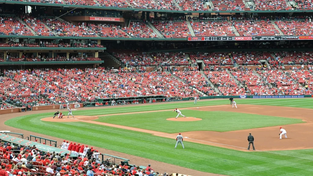 baseball at busch stadium with pitcher chris carpenter at the