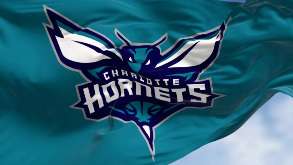 charlotte us sept 10 2023 charlotte hornets flag waving on