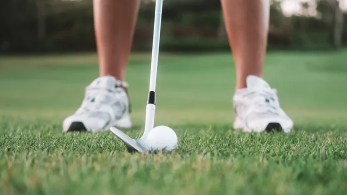 closeup banner of the legs of a young woman playing