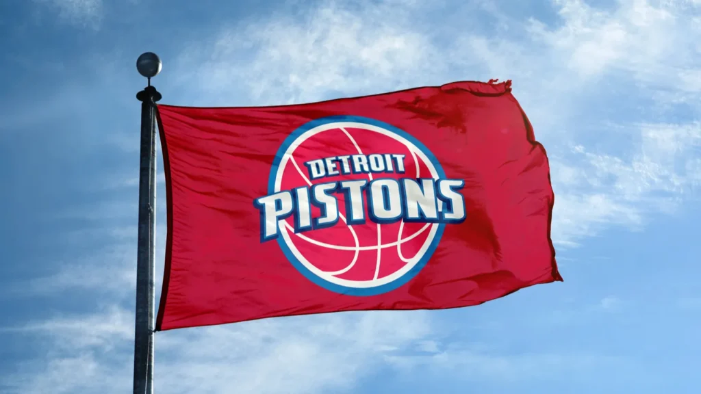 detroit  october 24 2017  waving flag on the