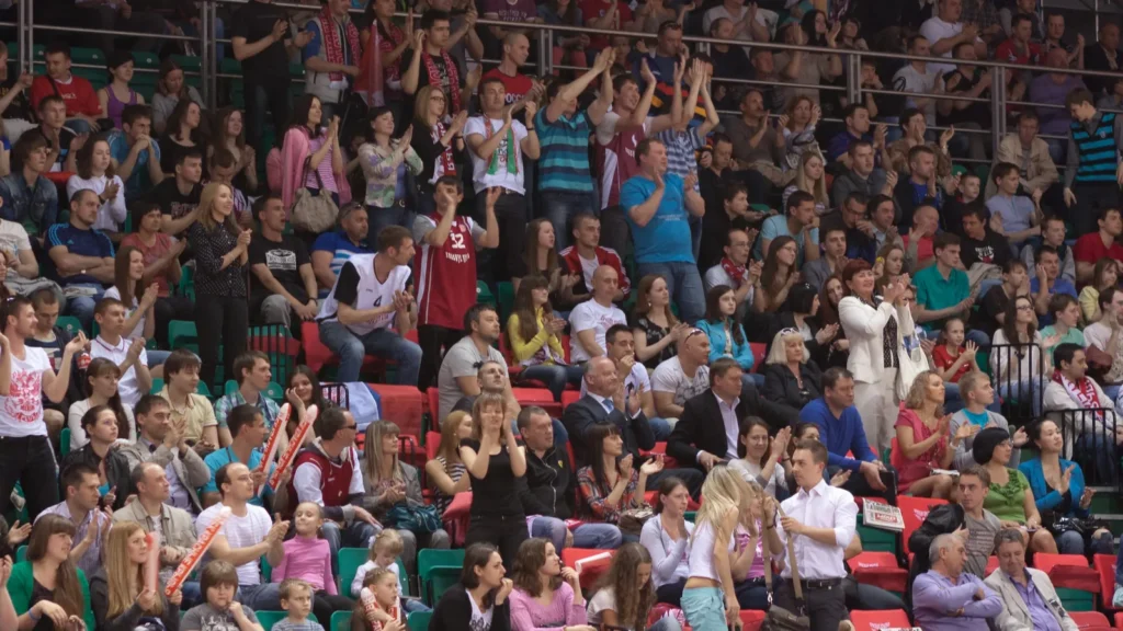 fans and spectators on the stands