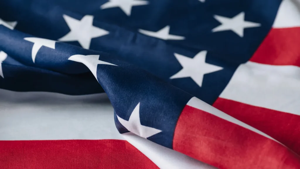 folded flag of united states of america memorial day concept