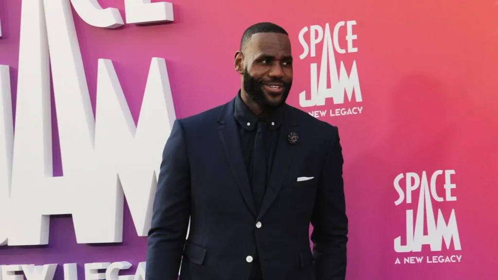 lebron james at the los angeles premiere of space jam