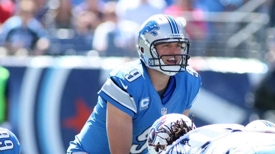 matthew stafford quarterback for the detroit lions in game action