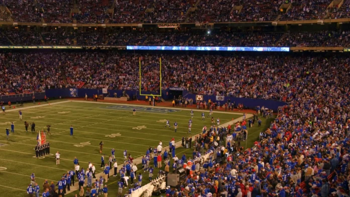 new york oct 25 taken in giants stadium in east A packed football stadium