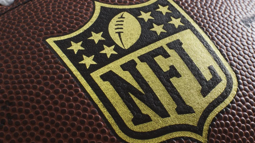 nfl logo on football
