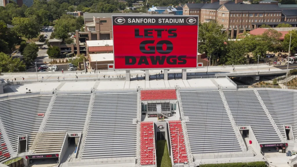 october 03 2018  athens georgia usa aerial views of