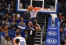Damian Lillard makes history by joining Larry Bird as a three time NBA 3 point contest winner orlando magic host the portland trail blazers at the