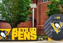 How the Pittsburgh Penguins could land grit and depth from the Toronto Maple Leafs this season pittsburgh pa usa may 20 2023 promotional display for the