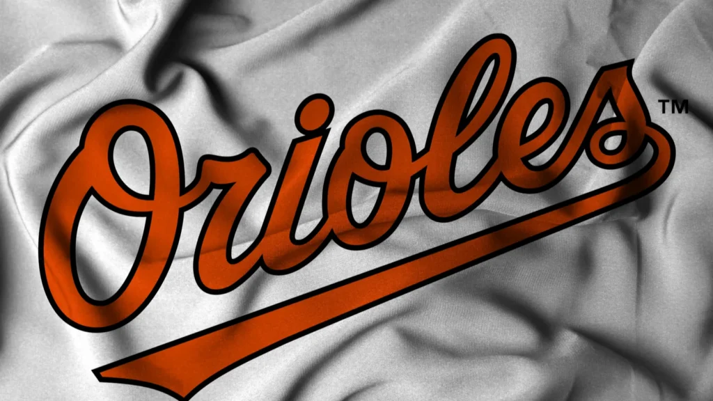The logo of the Baltimore Orioles professional baseball team.