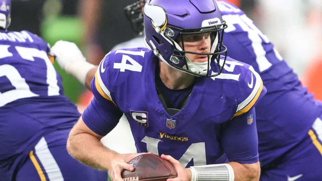 Sam Darnold of the Minnesota Vikings in action